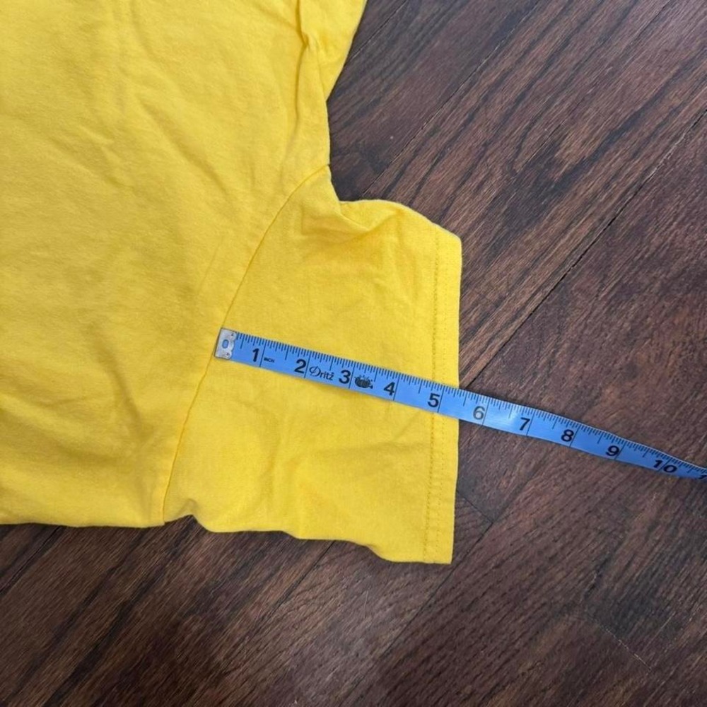 Yellow Embroidered Basil Tee With Red and Green Accents Size Large GraphicTee - Picture 7 of 7